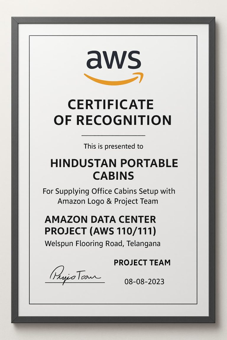 Certificate of Recognition - Amazon Data Center (AWS 110/111)