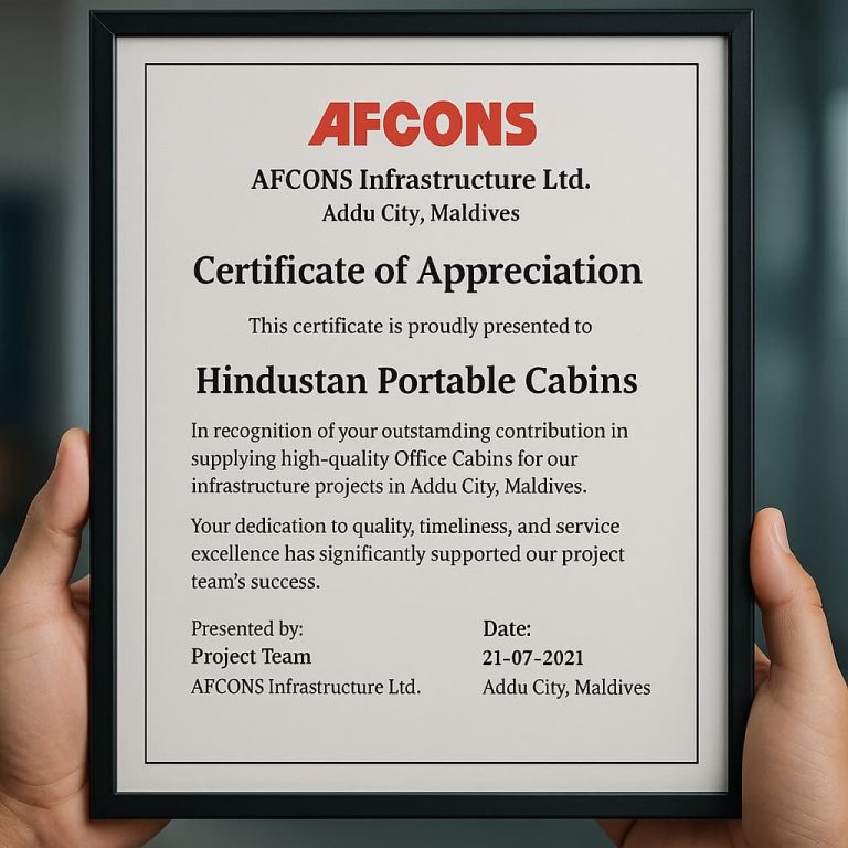 Certificate of Appreciation - Addu City Bridge Project, Maldives